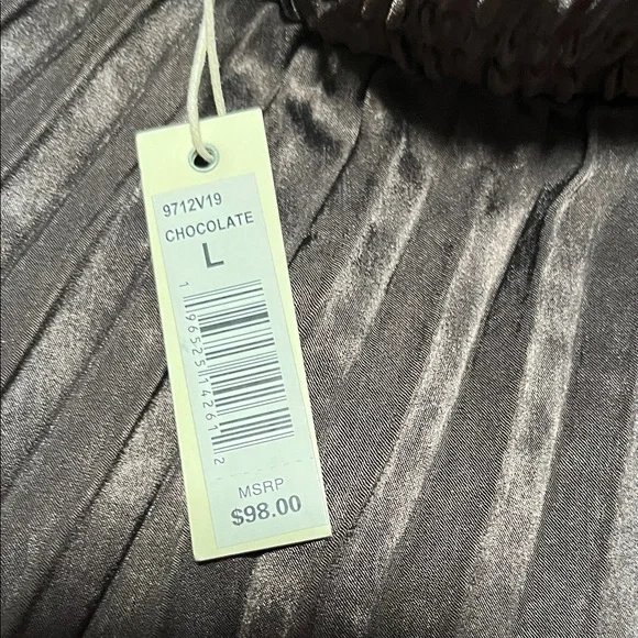 New Max Studio chocolate A-Line Pleated Skirt - Picture 8 of 15